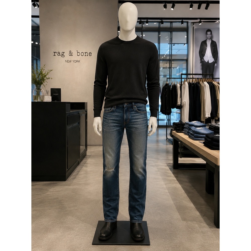 PAIGE Normandie Men's Distressed Straight Leg Jeans Size 34